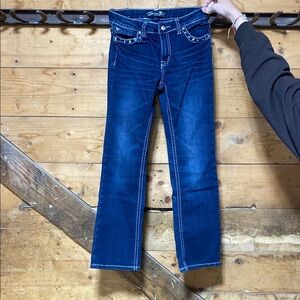 7 For All Mankind Blue Straight Leg Girl Jeans Size 7